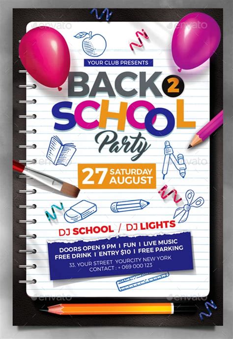 back to school flyer template